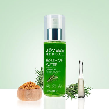 Jovees Herbal Rosemary Water Hair Growth Spray with Follicusan DP (200ml) | Mist Spray for Hair Fall, Strengthens Follicles & Boosts Hair Growth | Adds Shine | Non-Greasy, Lightweight Hair Tonic | For All Hair Types | Reduces Dandruff & Scalp Protection